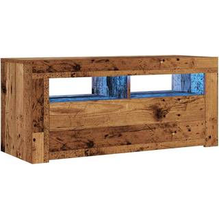 Tv-Skab Med Led-Lys 90X35X40 Cm - Gammelt træ