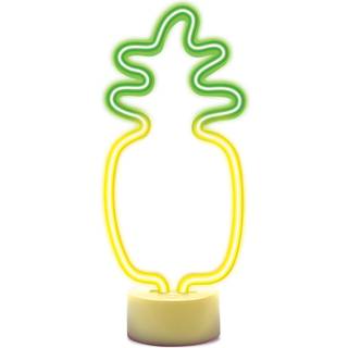 Forever Light Neon Dekoration m. Fod LED - Gult / Grønt Lys m. Ananas