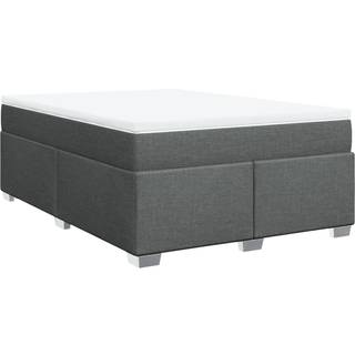 Kontinentalseng Med Madras Stof - Mørkegrå / 160 x 200 cm