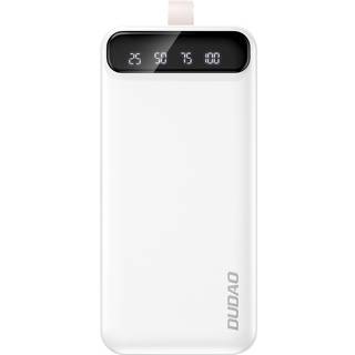 DUDAO K8S+ powerbank på hele 30000 mAh med praktisk LED display og LED-lygte. 10W. Hvid.