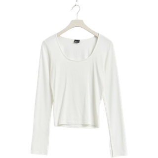 Gina Tricot-Soft touch jersey top-Toppe-Hvid-S-Dame