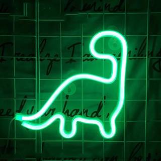 Dinosaur neonskilt - grøn (På lager i varehus)