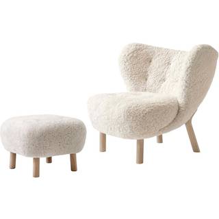 &Tradition Little Petra Vb1 Loungestol Set Fåreskind Moonlight / Olieret Eg - Lænestole Moonlight White - 134431A235A042A745