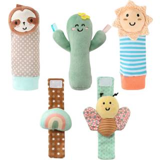 The Peanutshell Sok Rangler S?t med 5 - Pige Dreng Baby Rangle Sokker Bl?dt leget?j 0-6-12 M?neder Sp?db?rnsleget?j K?nsneutral Babyartikler Nyf?