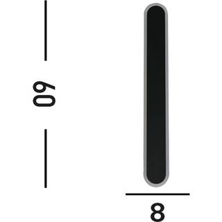 Bordo udendørs LED-væglampe, højde 60 cm, sort, aluminium