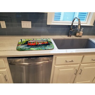 """" Caroline's Treasures MW1278DDM Little Red Street Car Dish-Drying-Mats 14 X 21 Multicolor """"