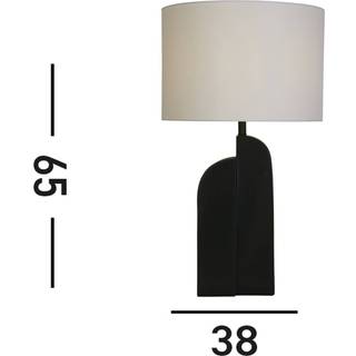 Perth bordlampe, hvid/sort Højde 65 cm Tekstil/harpiks
