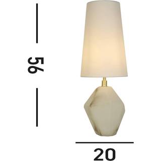 Apex bordlampe, hvid/hvid, højde 55,5 cm, tekstil/resin
