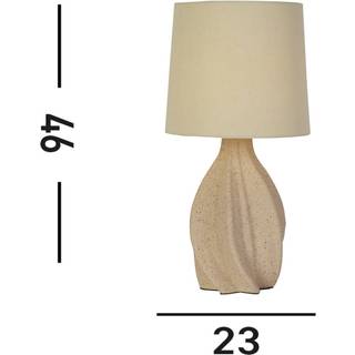 Twist bordlampe, beige, højde 46 cm, tekstil/keramik