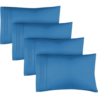 CGK ubegrænset queen size mikrofiber pudebetræk sæt af 4 - blød premium kvalitet maskine vaskbar 20x40 20x36 & 20x48 puder til sovende - kongeblå