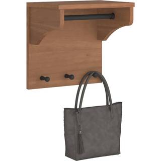 Væghængt Knagerække Sandnes 43X30X42 Cm Massivt Fyrretræ - wallnut