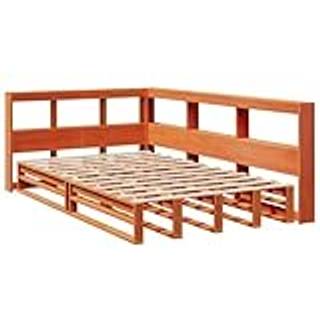 Seng Med Reol Uden Madras Massivt Fyrretræ - Gyldenbrun / 120 x 190 cm