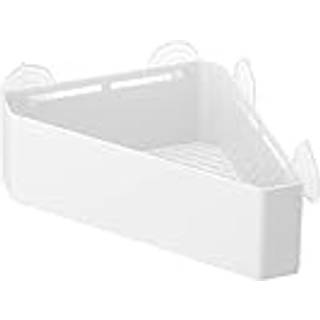 Yamazaki Hjørneopbevaring til brusebadet (med sugekopper) - Hvid - 33cm x 18,5cm x 10cm - Hera