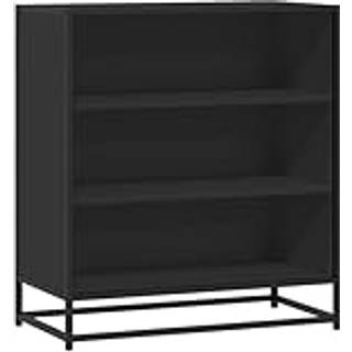 Skab 68X35X76 Cm Konstrueret Træ Og Metal Etræsfarve - Sort