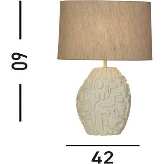 Adelaide bordlampe, creme, højde 59,5 cm, tekstil/harpiks