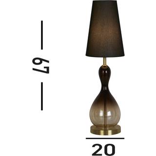 Bordlampe Marakesh sort/røggrå højde 67 cm tekstil/glas