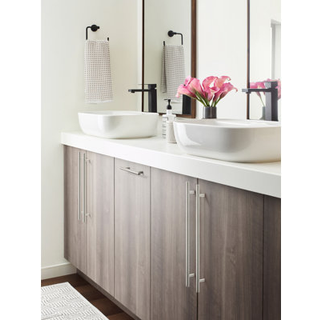 Amerock Bar trækker 16-3/8 tommer (416 mm) Center-to-Center Satin Nickel Cabinet Pull BP19015G10