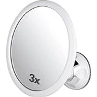 Mirrorvana 3x forstørrelsesrunde bruser spejl til tågefrit barbering med stærk og klistret sugekop knustfast overflade og 360 drejning - 6,7 """" d