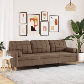2-Personers Sofa Med Pyntepuder Stof - 210 cm / Brun
