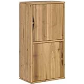 Sideskab Odda 40X24X79 Cm Massivt Fyrretræ - Naturfarvet / Med 2 døre