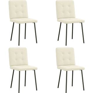 spisebordsstole 4 stk. velour cremefarvet