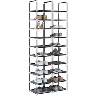 Skostativer 33X33X174 Cm Ikke-Vævet Stof Sort - 2