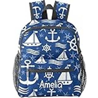 Grandkli Nautisk ankerm?nster Personlig b?rne-sm?b?rnsrygs?k til drenge, piger, brugerdefineret mini skolerygs?k, b?rnehave