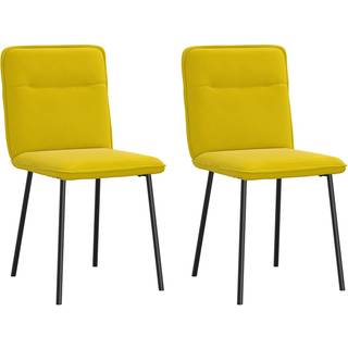 spisebordsstole 2 stk. fløjl gul
