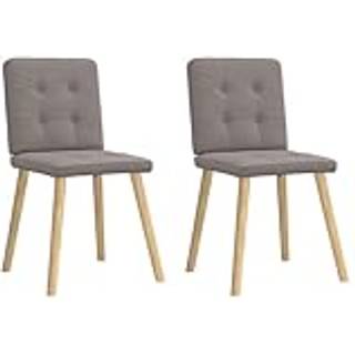 spisebordsstole 2 stk. stof gråbrun