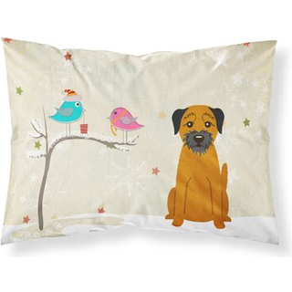 """" Caroline's Treasures Christmas Presents mellem Friends Border Terrier Fabric Standard Pillowcase BB2511Pillowcase Multicolor """"