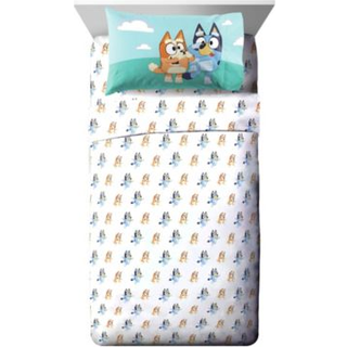Jay Franco Bluey & Bingo Toddler Size Sheet Set - 3 Piece Set Super Soft and Cosy Kids Bedding - Fade Resistant Microfiber Sheets (Official Bluey