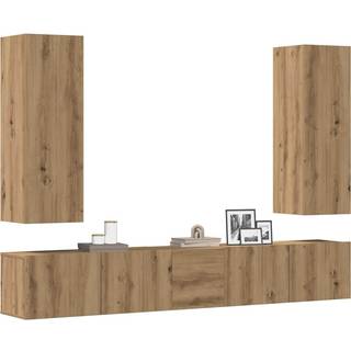 Tv-Skabssæt 3 Dele Konstrueret Træ - 160 cm / artisan eg