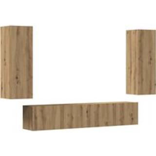 Tv-Skabssæt 10 Dele Konstrueret Træ - 4 / 80 cm / artisan eg