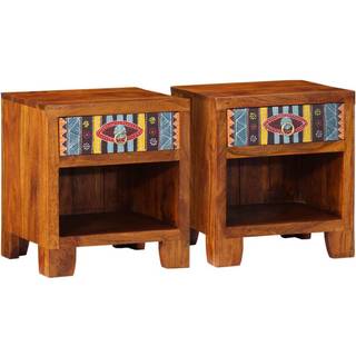 sengeborde 2 stk. 40x35x45 cm massivt akacietræ