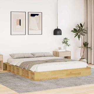 Sengeramme uden madras 135x190 cm Massivt træ Eg
