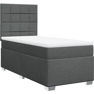 kontinentalseng med madras 90x190 cm stof mørkegrå