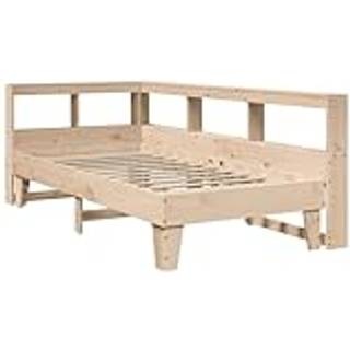 Seng Med Reol Uden Madras Massivt Fyrretræ - Brun / 90 x 190 cm