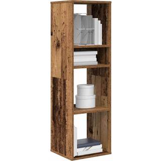 Bogreol Konstrueret Træ Antikt Trælook - Gammelt træ / 34 x 31 x 112 cm