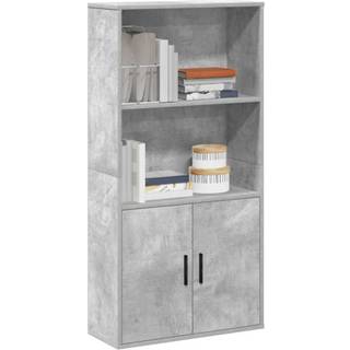 bogreol 60x24x120 cm konstrueret træ betongrå