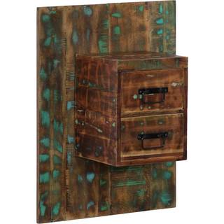 Sengeskab Massivt Genbrugstræ Flerfarvet - 1 / Massivt genanvendt træ / 60x32x80 cm