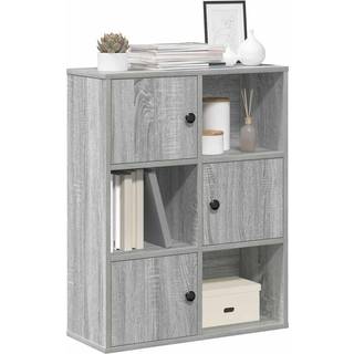 Bogreol 60X24X101,5 Cm Konstrueret Træ Grå Sonoma-Eg - 60 cm / 76.5 cm