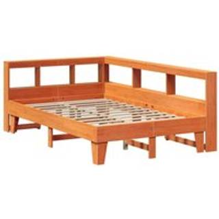 Seng Med Reol Uden Madras Massivt Fyrretræ - Gyldenbrun / 135 x 190 cm