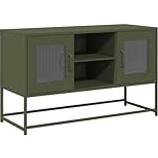 tv-bord 100,5x39x60,5 cm stål olivengrøn