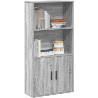 bogreol 60x24x120 cm konstrueret træ grå sonoma-eg