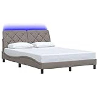 Sengeramme Med Led Uden Madras Stof - Gråbrun / 120 x 200 cm