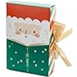 1 stk. Julemandens gaveæske i mixfarver med guldsløjfe, 6x22.5x15 cm, selvsamlende