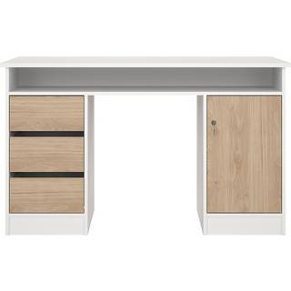 Function Plus Skrivebord 1 låge + 3 skuffer - Hvid Jackson Hickory