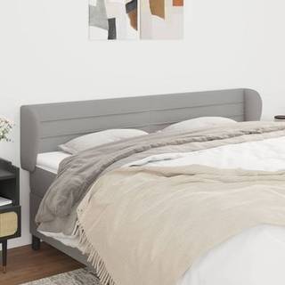 sengegavl med kanter 183x23x78/88cm stof lysegrå