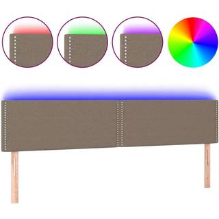 Sengegavl Med Led-Lys Stof Gråbrun - 180 x 5 x 78/88 cm