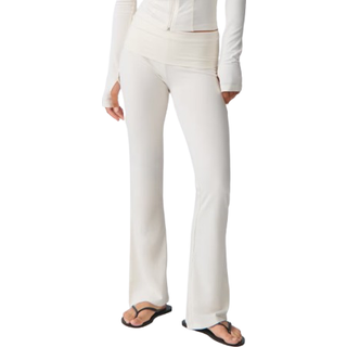 Gina Tricot-Soft touch folded trouser-yoga pants-Beige-L-Dame